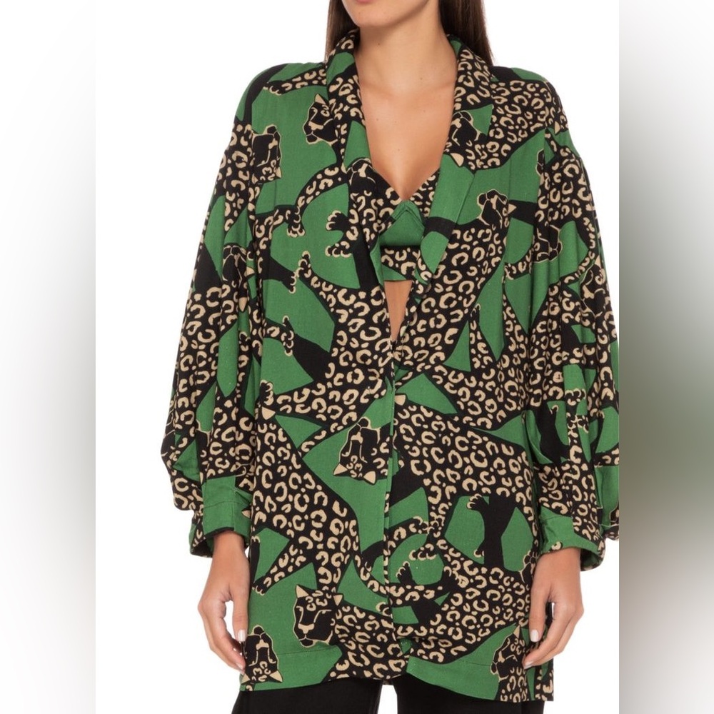Farm Rio “Dança da Onça” - Leopard Print Oversized Blazer - Picture 5 of 8